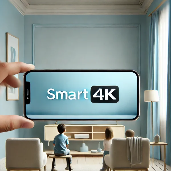DALL·E 2024-11-07 12.30.24 – A cozy, minimalist family room with a family watching a TV with ‘Smart4K’ displayed on the screen. The room has a simple, clean design and neutral col DALL·E 2024-11-07 12.30.24 - A cozy, minimalist family room with a family watching a TV with 'Smart4K' displayed on the screen. The room has a simple, clean design and neutral col